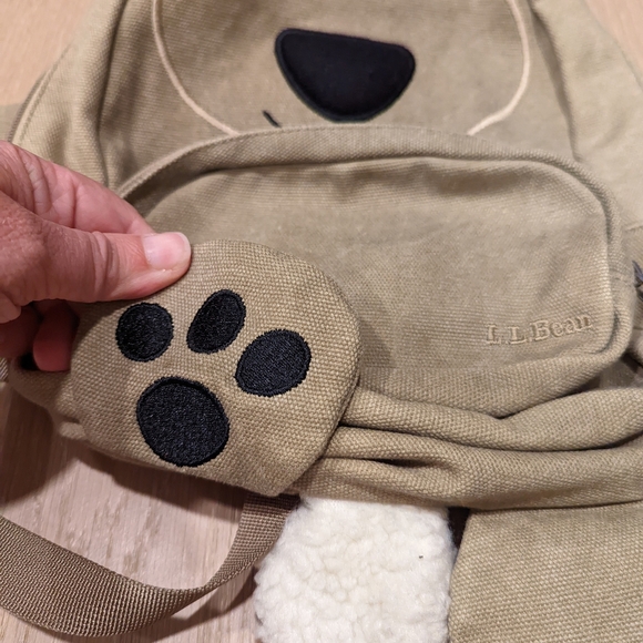 L. L. Bean Kids Beige Bear Backpack - Picture 6 of 11